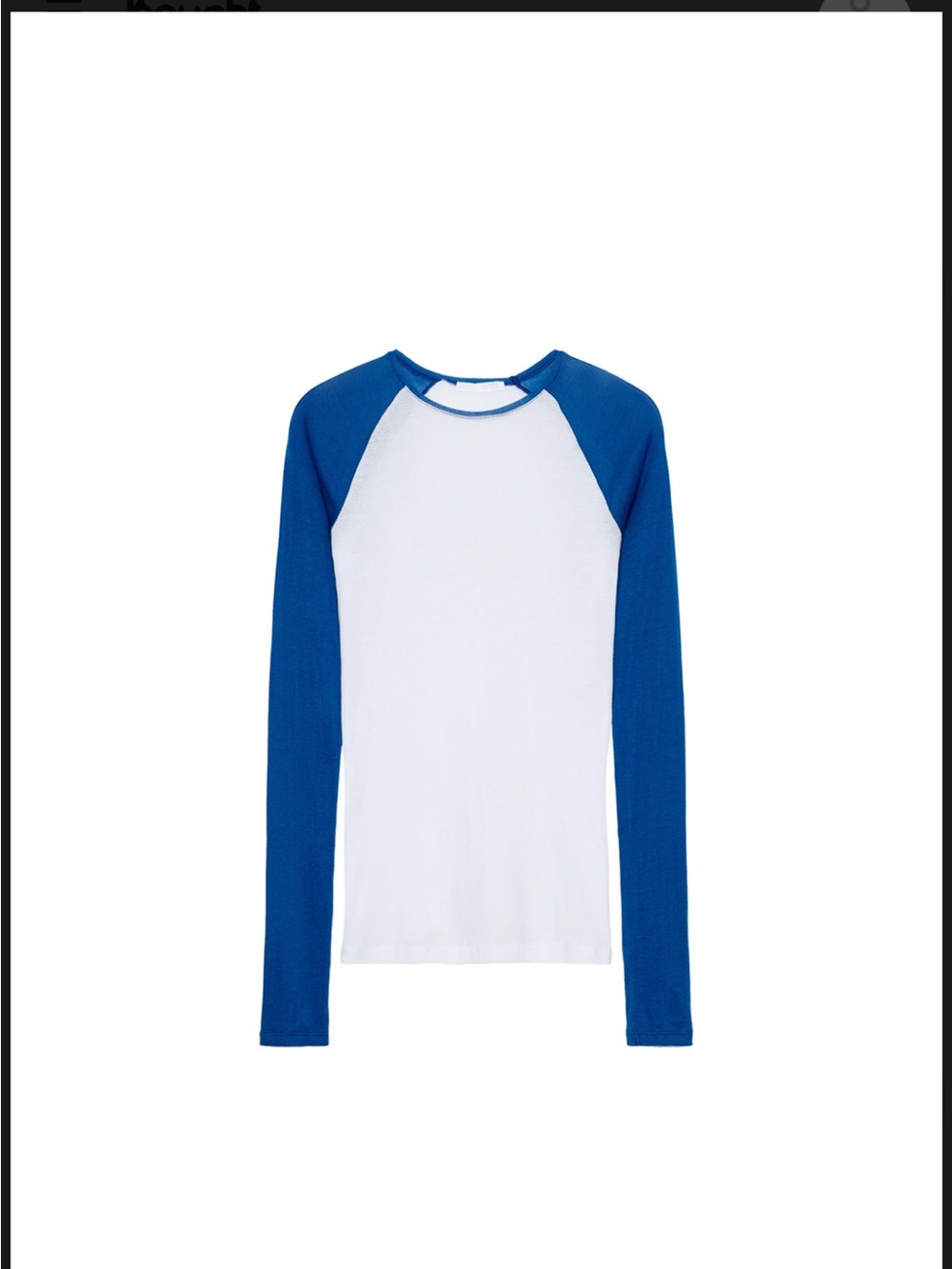 Zara Supima Blue & White Raglan Long-Sleeve
